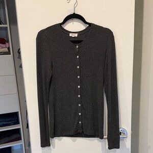 Goldie Charcoal Button-Up Top